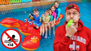 🌈 Vania y Mania hablan sobre las normas de seguridad en la piscina para niños | Juegos infantiles