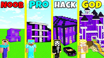 Minecraft Battle: NOOB vs PRO vs HACKER vs GOD: PORTAL HOUSE BASE BUILD CHALLENGE / Animation
