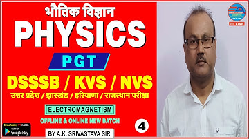 PGT PHYSICS (Electromagnetism) CLASS-4, BY A.K.  SIRVASTAVA SIR DSSSB KVS NVS HTET UP RPSC JHARKHAND