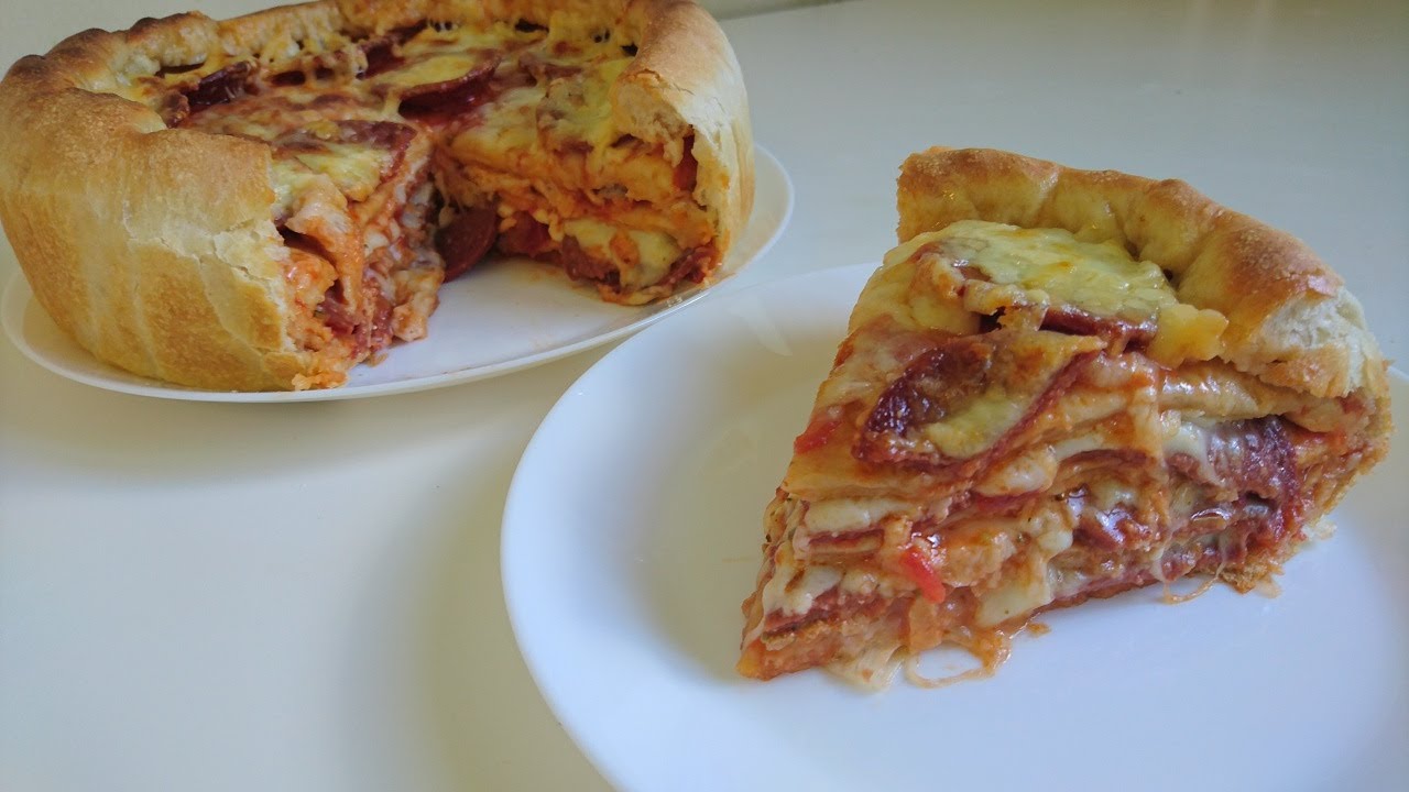 قالب البيتزا بطريقة مميزة تستحق التجربة |  Triple layer pizza