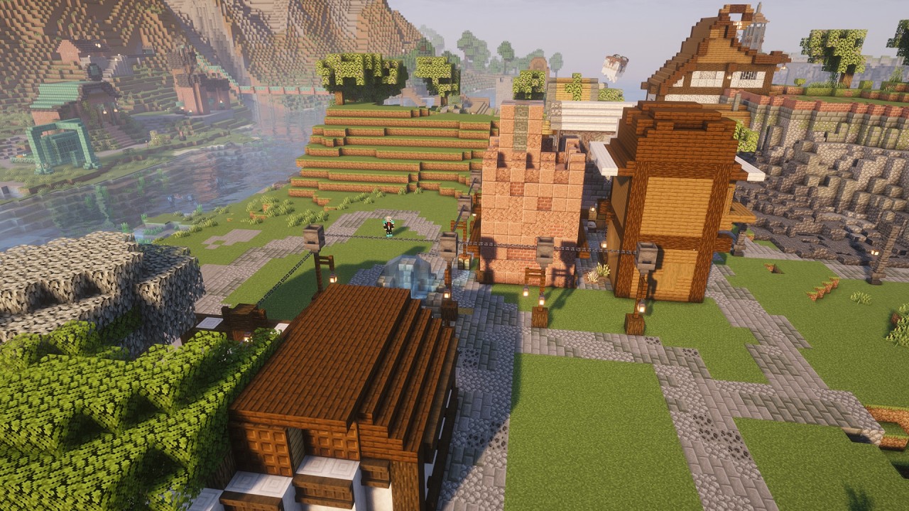 our minecraft town build is insane | block by block 42 - YouTube