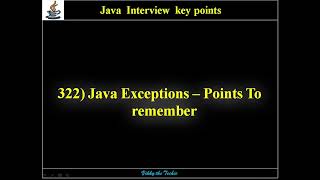 322. Java Exception Handling - Points To Remember