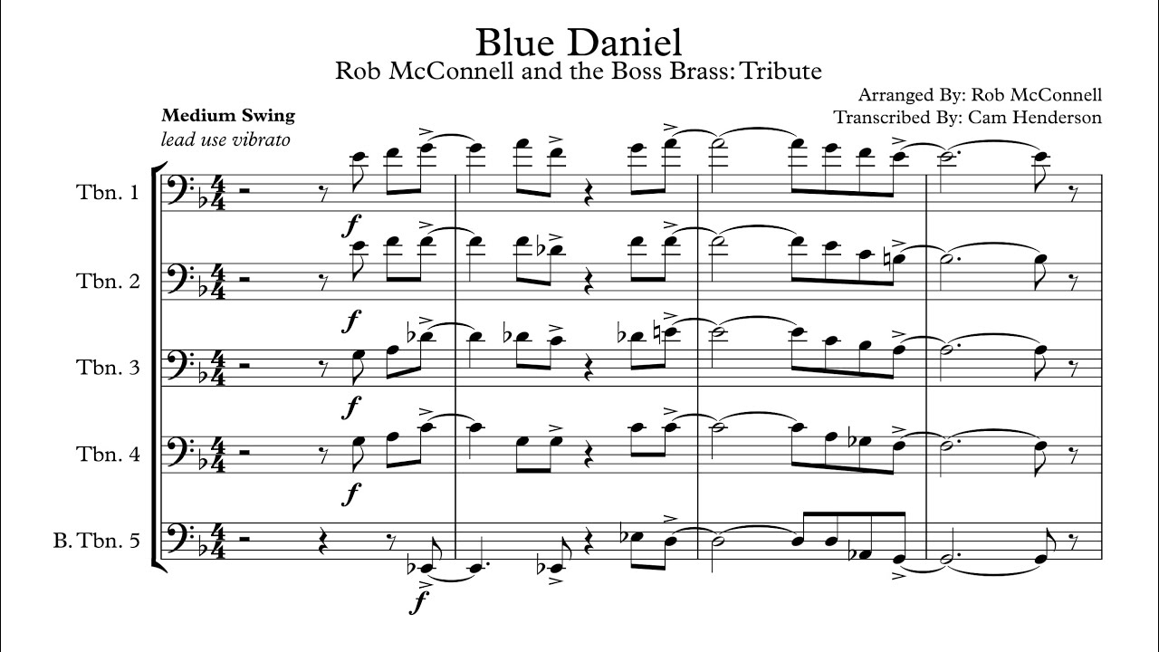 "Blue Daniel" Trombone Soli Transcription