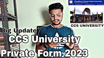 CCSU UG/PG 2023 Private form conform update || CCS University UG/PG private form 2023