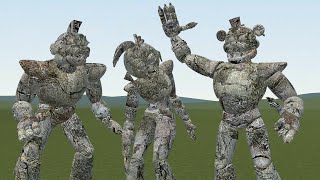 TURNING ALL FNAF Security Breach ANIMATRONICS INTO STATUES ON GMOD!