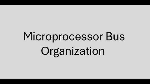 8085 MP Bus Organisation