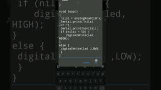 LATIHAN MANDIRI Rangkaian Arduino Input LDR dan Output LED menggunakan Aplikasi iCircuit di HP