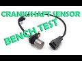 BENCH TEST OF CRANKSHAFT SENSOR (TWO WIRE) with a Scope, AC voltmeter and Ohmmeter