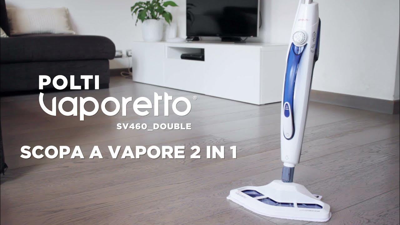 Polti Vaporetto SV460_Double: scopa a vapore con pulitore a vapore  portatile 