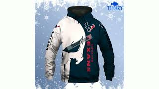 Houston Texans Skull 3D Realistic Hoodie White Blue