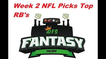 NFL Week 2 DFS Picks Top RB Draftkings Fanduel Yahoo