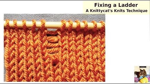 Correcting Knitting Errors - Fixing a Ladder: a Knittycat