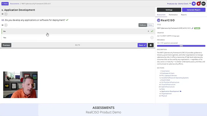Product Assessments | RealCISO vCISO Platform