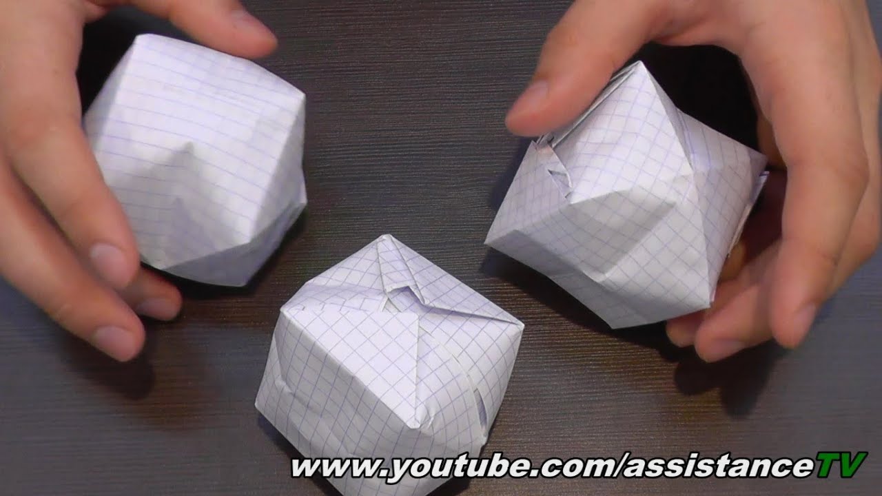 Объемный куб из бумаги / Фусен из бумаги