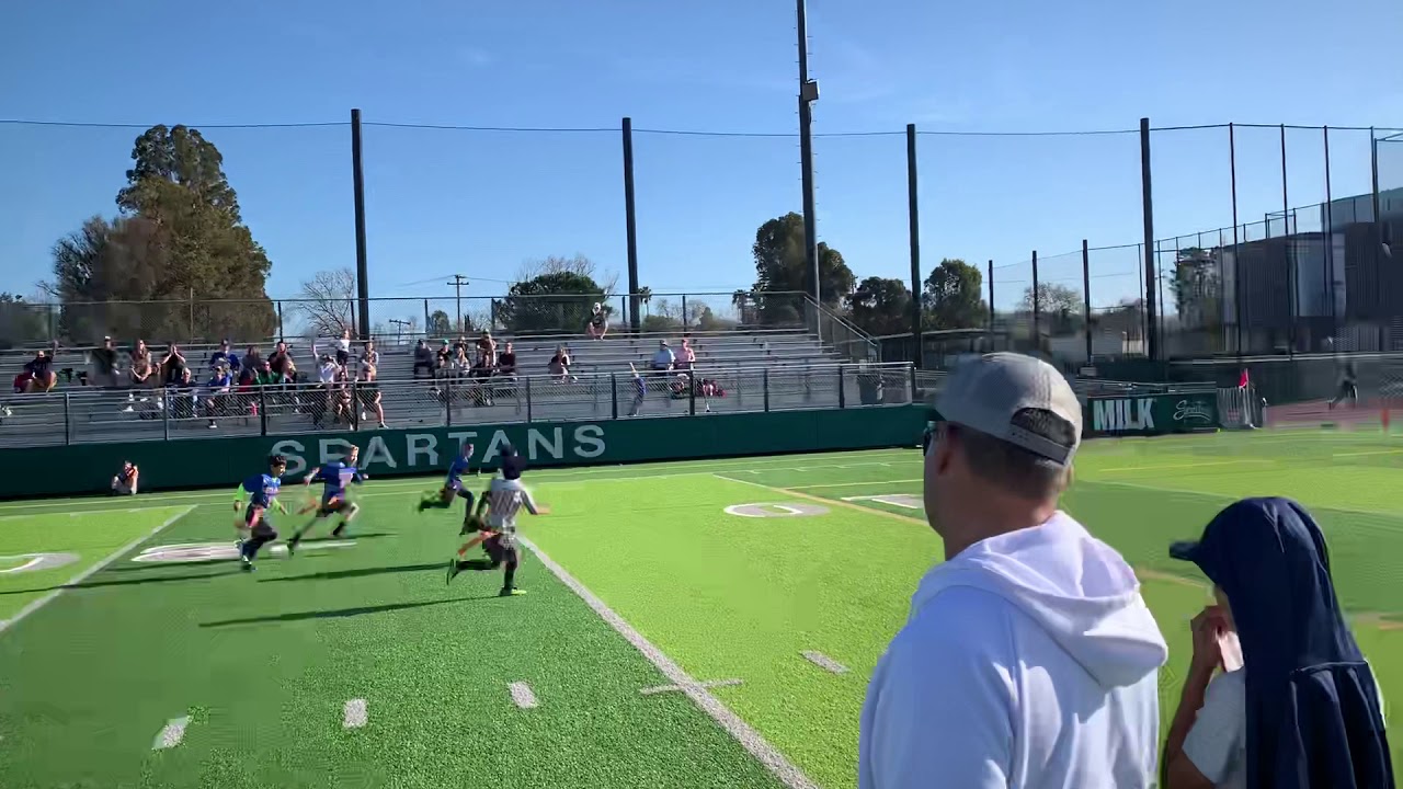 Flag football juke for a touchdown (opposite angle) YouTube
