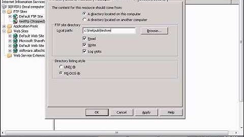 Change directory for an FTP site in Windows IIS