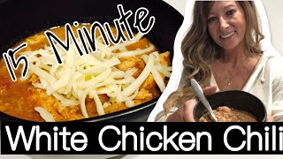 15 Minute White Chicken Chili | You WON’T Want To Miss This! Easy And Delicious 😋