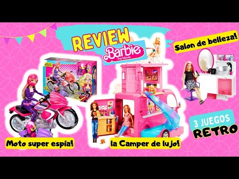 Abrimos 3 juguetes RETRO de Barbie! 🙌🥰CAMPER, Salon de Belleza y MOTO!