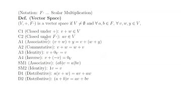 MTH 502 Vector Spaces