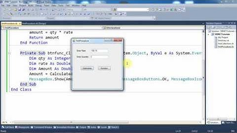VB.NET Tutorials - Concept of Procedure (Sub Routine and Function) Theory as well as Practical