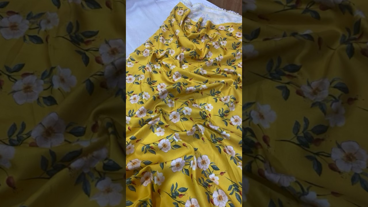 Yellow Colour Floral Printed Fabrics GSM: 140 WIDTH :- 44
