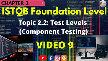 ISTQB Foundation Level |CH#2: Testing Throughout SDLC |Topic 2.2: Test Levels (Component)| Video 9 |