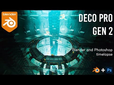 Concept art in Blender Timelapse - XPPen Deco Pro (Gen 2) Unboxing and review