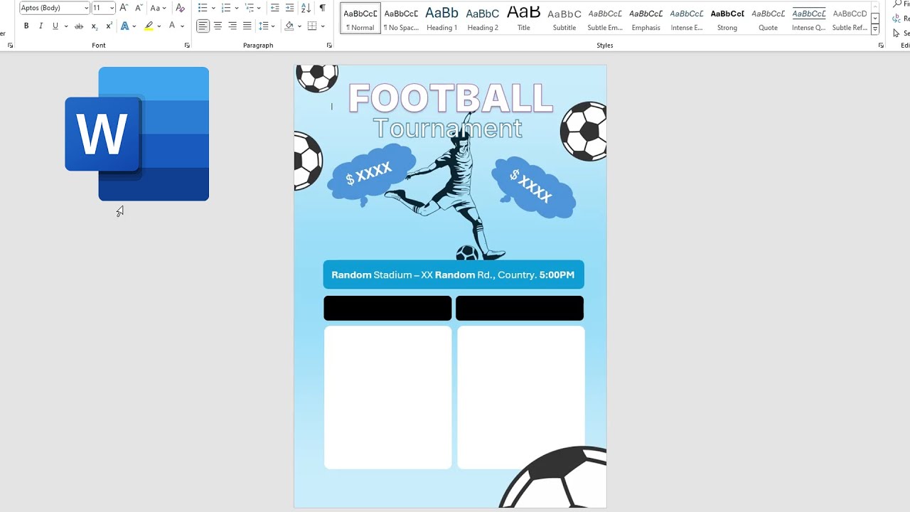 HACKS: How to Make Football Tournament Advertisement in MS Word।Step by ...