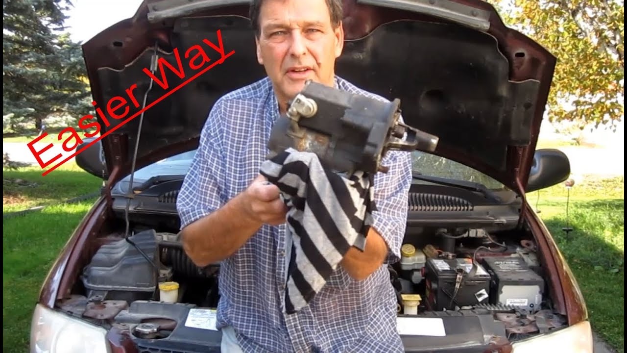 Replace A Starter (Dodge Caravan 2000-2003) Easier Way - YouTube
