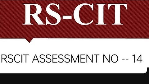RSCIT ASSESSMENT CHAPTER NO -- 14 || Important questions || FOR MAIN EXAM