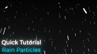 Super Quick Tutorial - How To Make Rain Particles In After Effects