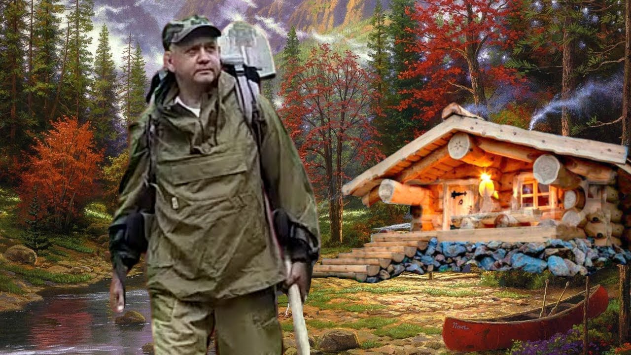 Продолжаю строить дом отшельника. Первый венец бревенчатого дома