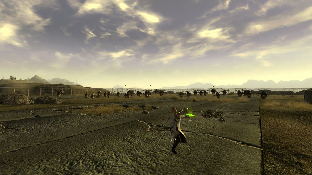 Fallout New Vegas NPC Battle Arcade Gannon vs Bloatflies