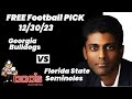 Free Football Pick Georgia Bulldogs vs Florida State Seminoles , 12/30/2023 College Football