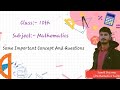 Important Concept And Questions || Class:-10th || Mathematics ||