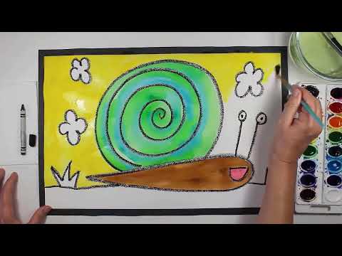 How to Draw and Paint a GARDEN SNAIL Step-By-Step for Beginners Timelapse