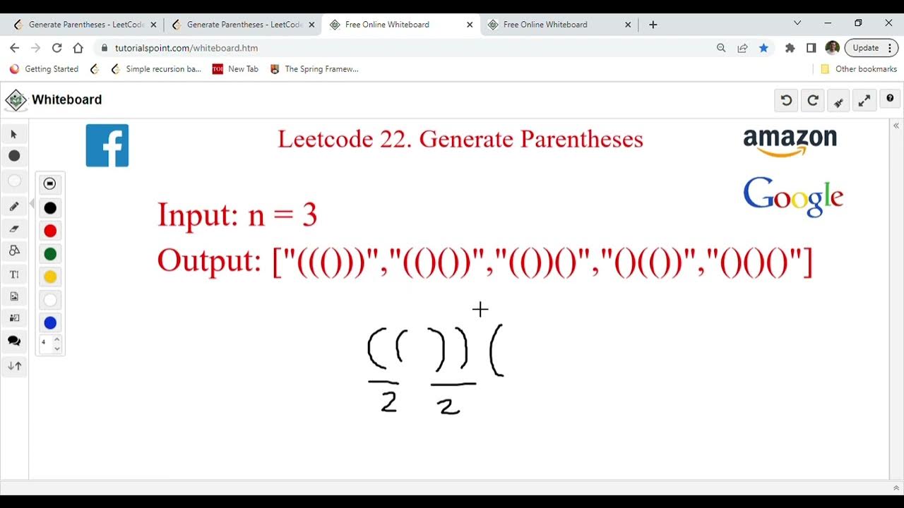 Leetcode 22 Generate Parentheses Very Popular Facebook, Google, Amazon ...