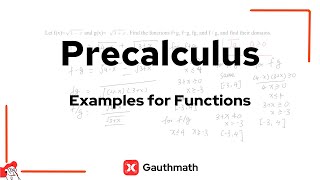 Basic Precalculus Math Tutorial for  Function Operations, Domain of Functions, and Square Root