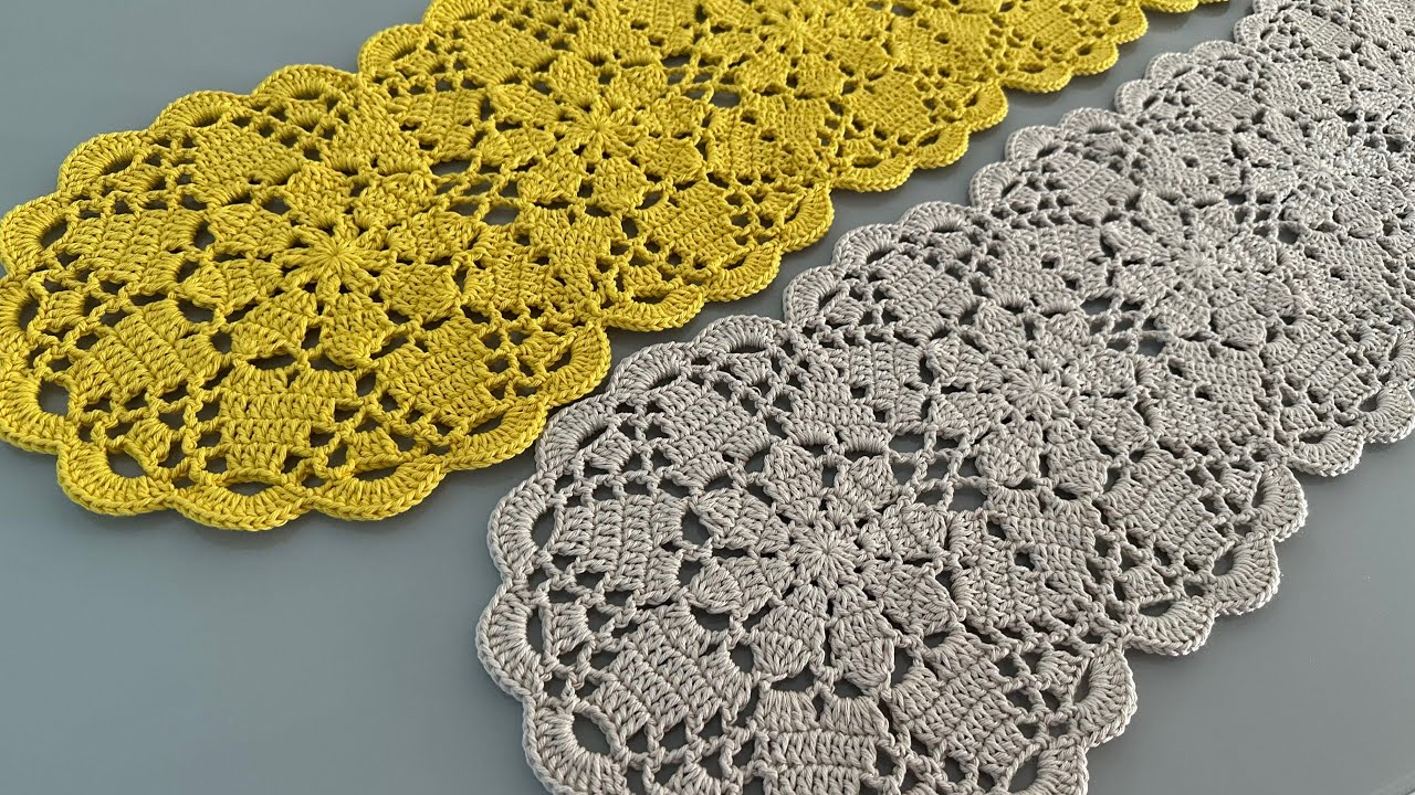 Trilho de mesa Flor de crochê aula passo a passo completa