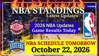 NBA Standings Today Updates | NBA Regular season 2026-27 | NBA Schedule October 22, 2026