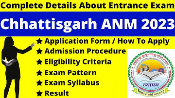 Chhattisgarh ANM 2023 Full Details: Notification, Dates, Application, Syllabus, Pattern, Eligibility