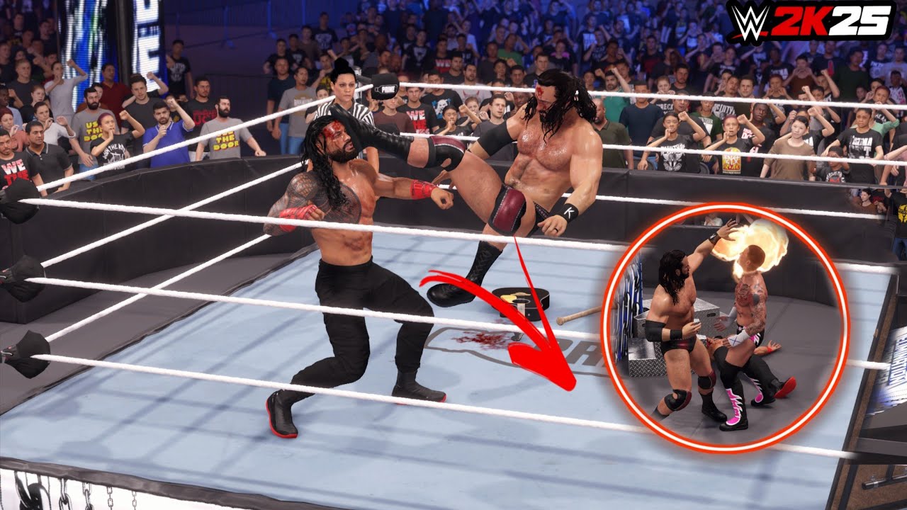 WWE - 2K25 Drew McIntyre vs Roman Reigns vs CM Punk 🔥 Extreme Rules WAR! | WWE 2K25 Gameplay