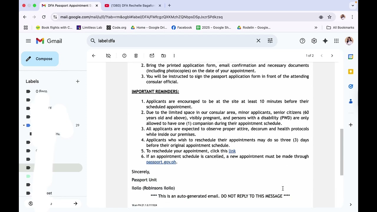 DFA Passport Appointment System- E-Receipt, Passport Aplication Form