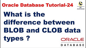 What is the difference between BLOB and CLOB data types ?|| Oracle Database Tutorial
