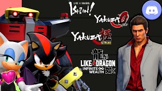 Shadow, Rouge, and Omega make a Yakuza Games Tier List (Ft. Kiryu)