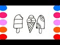 Cute Ice Cream  Drawing, Painting &amp; Coloring For Kids and Toddlers_ Child Art