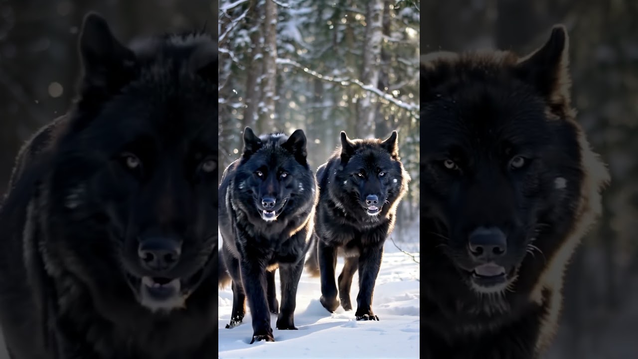 Alpha Black Wolf Pair on the Move – A Rare and Powerful Sight!