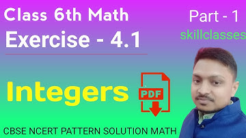 Class 6th Math । with PDF । Q-1 / Ex-4.1 । Integers । in opposite form
