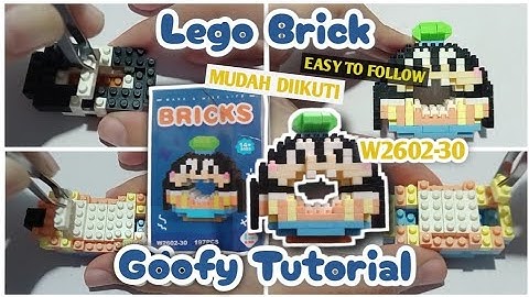 Goofy Donut 🍩 Tutorial W2602-30 Lego Bricks How To Build Nano Block Cara memasang merakit easy