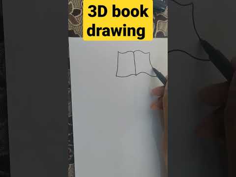 How to draw a open book #shorts #3d #drawing